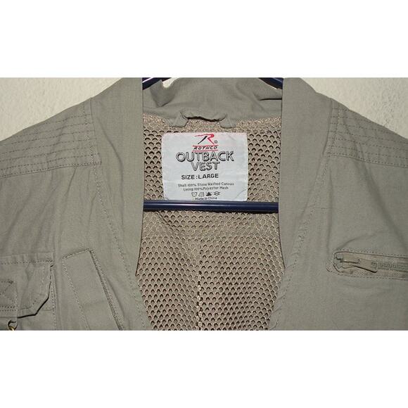 Rothco Outback Vest Men’s Large Photo Utility Gray Zipper 17 Pocket Mesh NWT - Picture 2 of 3